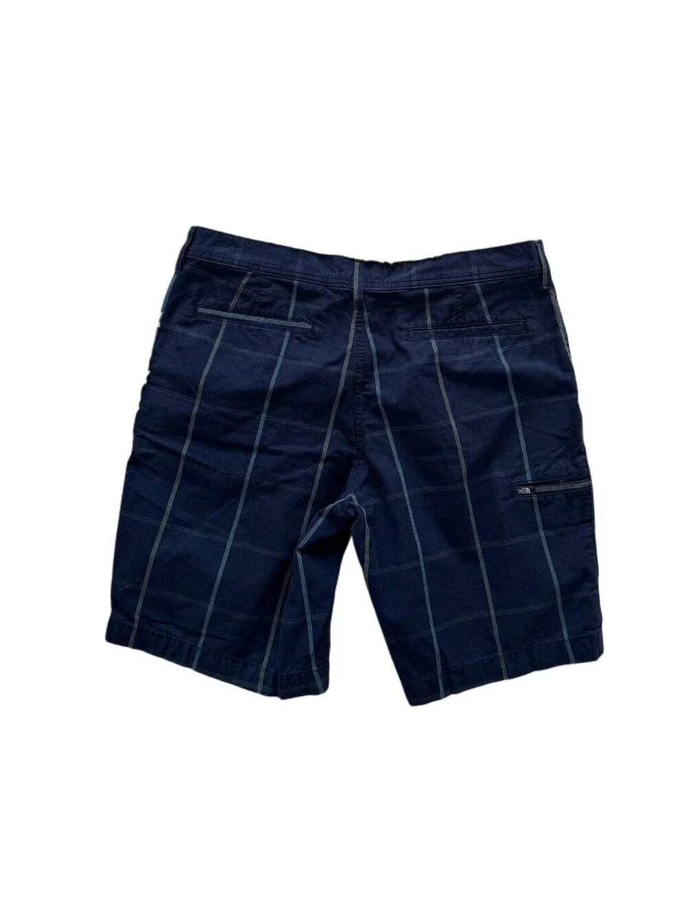 The North Face Men’s Plaid Cargo Shorts Size 36 Navy Outdoor Hiking Casual